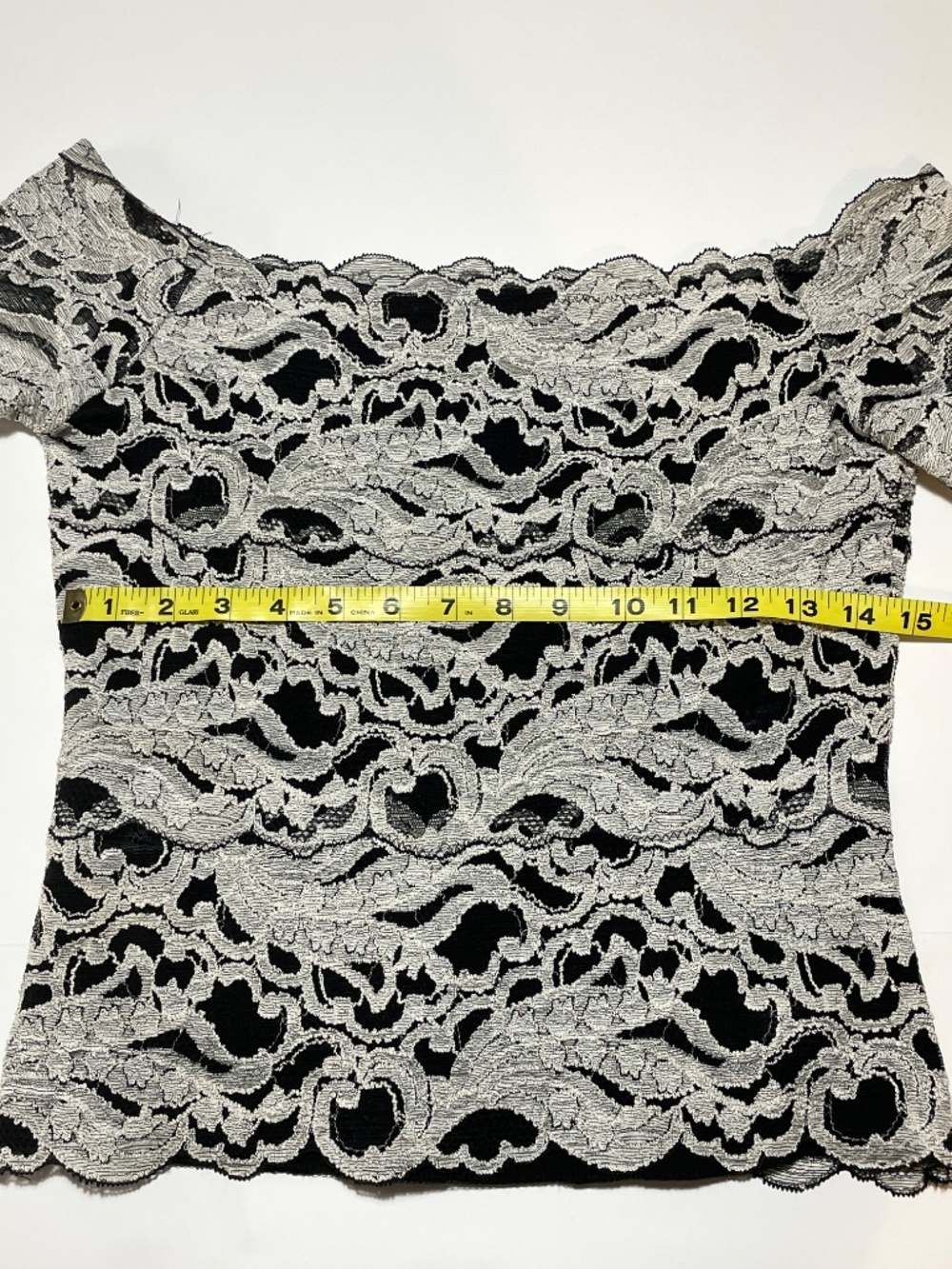 Vintage Cache Lace Black and White Top Made in USA - Picture 6 of 9